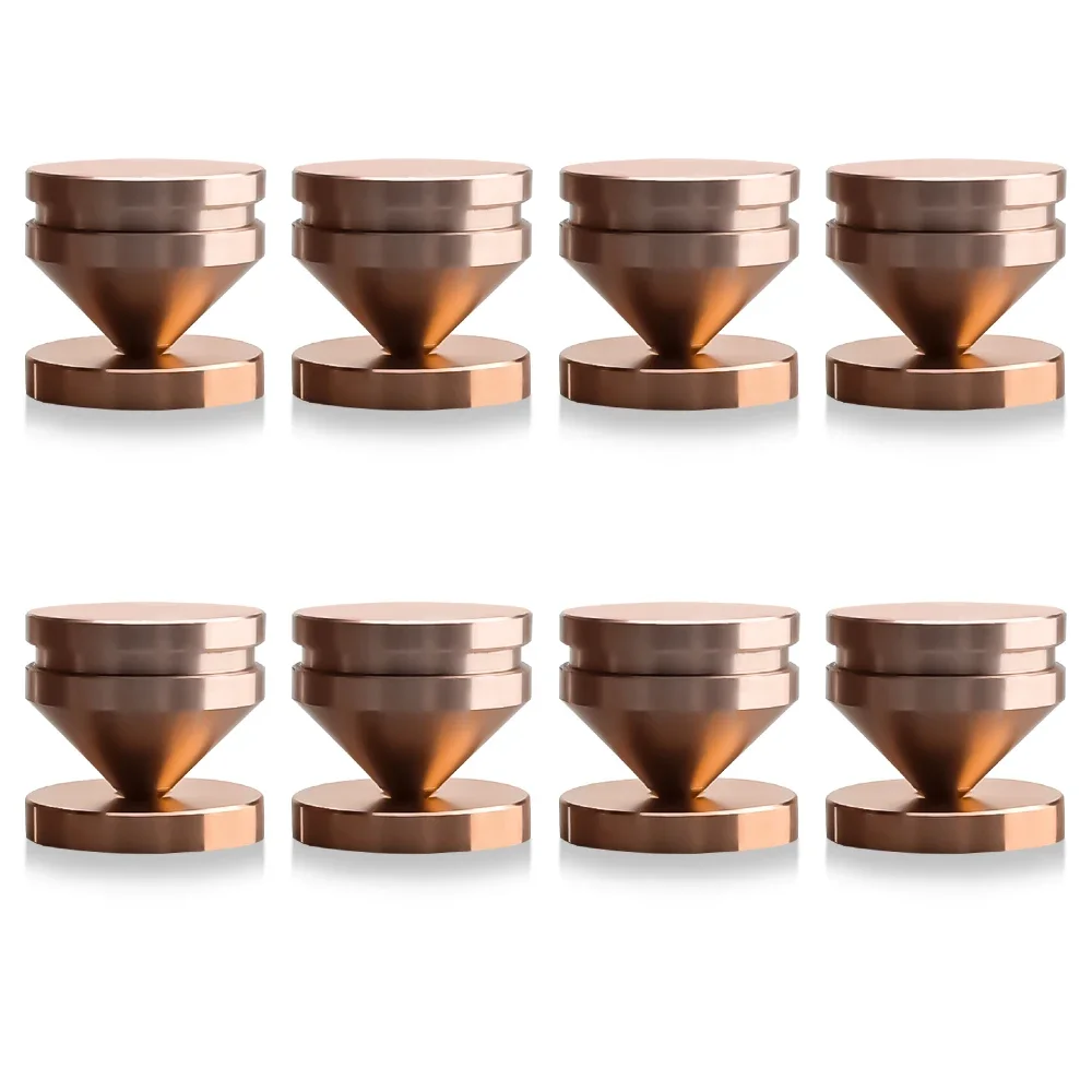 4/8 Sets M23×20mm Solid Aluminum Alloy Hi-Fi Isolation Spikes, Brass Tip Anti-Vibration Speaker Feet Pads With Base