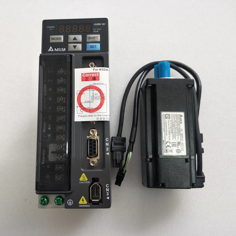 Motor Servo TLF dan Driver ASD-E3-0421-L + ECM-E3M-C20604SSE 400w dengan Rem 15m Cl