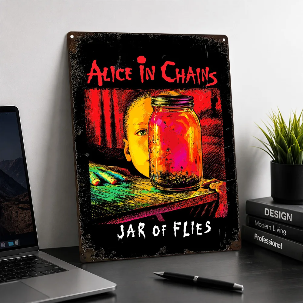 Alice In Chains Jar Of Flies Textured Metal Poster Grunge Wall Art For Bedroom Personalized Aluminum Sign Music Lover Gift Idea