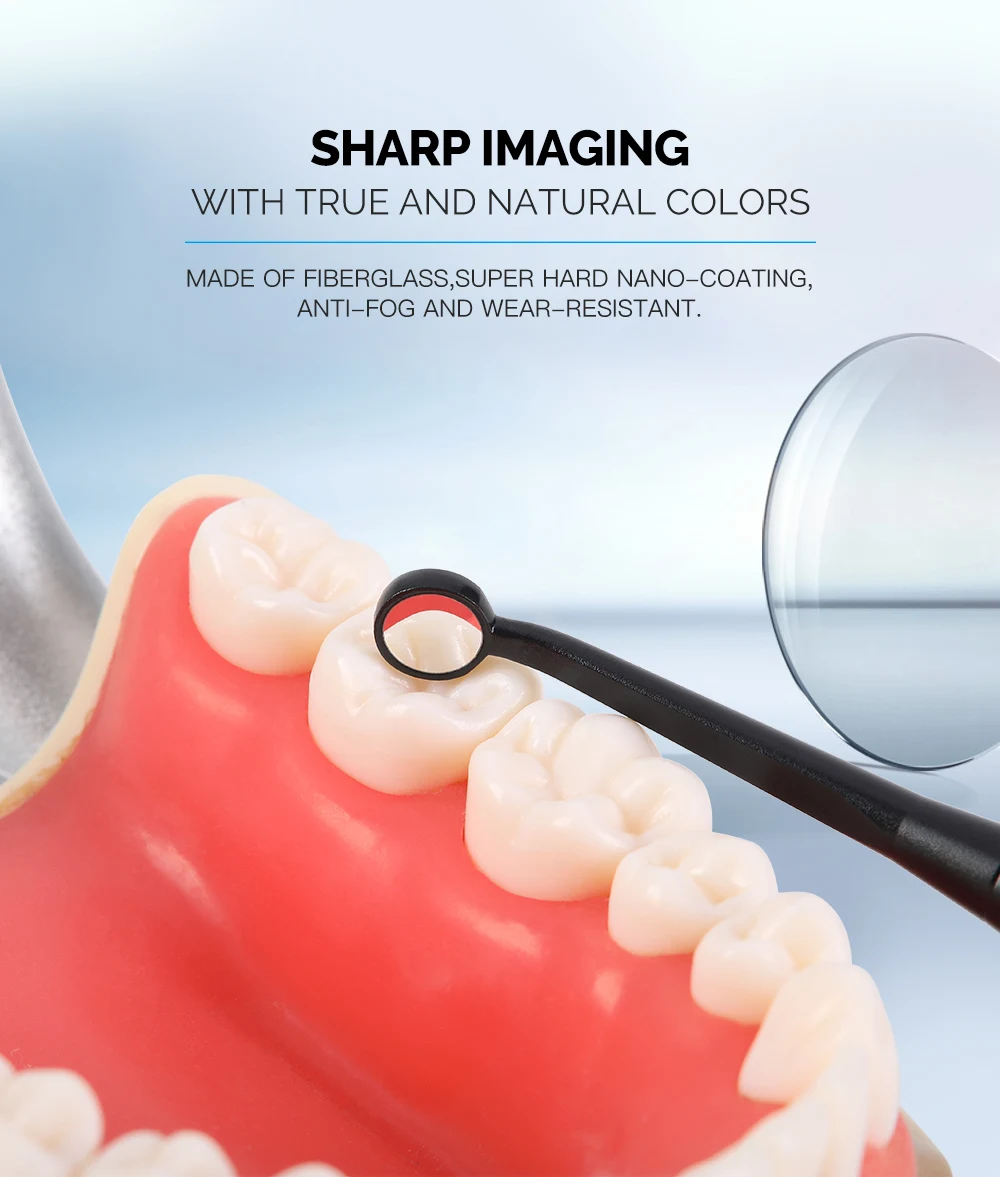 AZDENT Dentaler Mikro-Mundspiegel 2mm/3mm/5mm Sterilisierbarer Anti-Beschlag-Reflektor Odontoskop-Untersuchungsspiegel mit abnehmbarem Griff – Detail 4