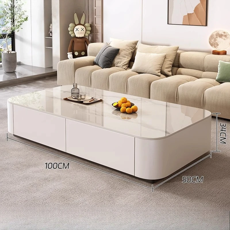 Metal Wheel Coffee Table Designer Extendable Stainless Steel Minimalist Coffee Table Modern Design Mesa De Centro Furniture Home