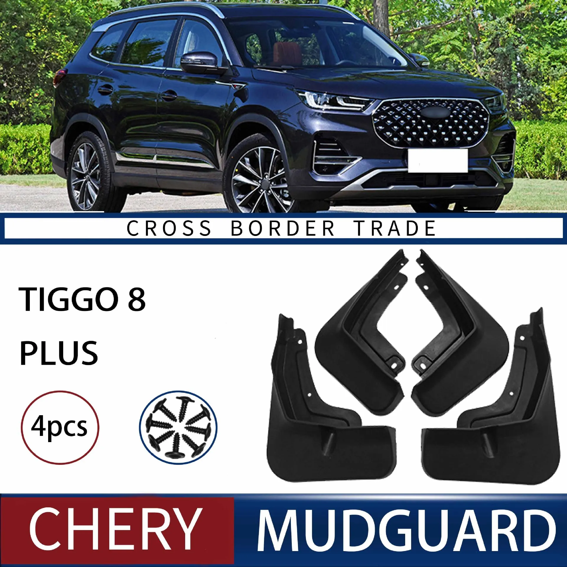 FOR Chery Tiggo 8 Tiggo8 PLUS Car Molded Mud Flaps Splash Guards Mudguards Front Rear Styling Front Rear Car Accessories