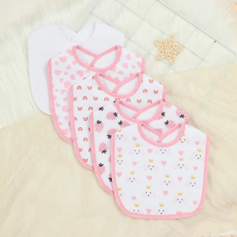 

Детские нагрудники для девочек - 4 шт., мягкие нагрудники для новорожденных, милые светло-розовые нагрудники для младенцев с регулируемой застежкой.