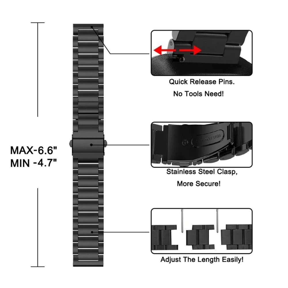 Stainless Steel strap for Fitbit Versa/Lite/Versa 2 3 4 Smart watch replacment Metal Belt Bracelet Fitbit Versa 2 sense 2 Blaze