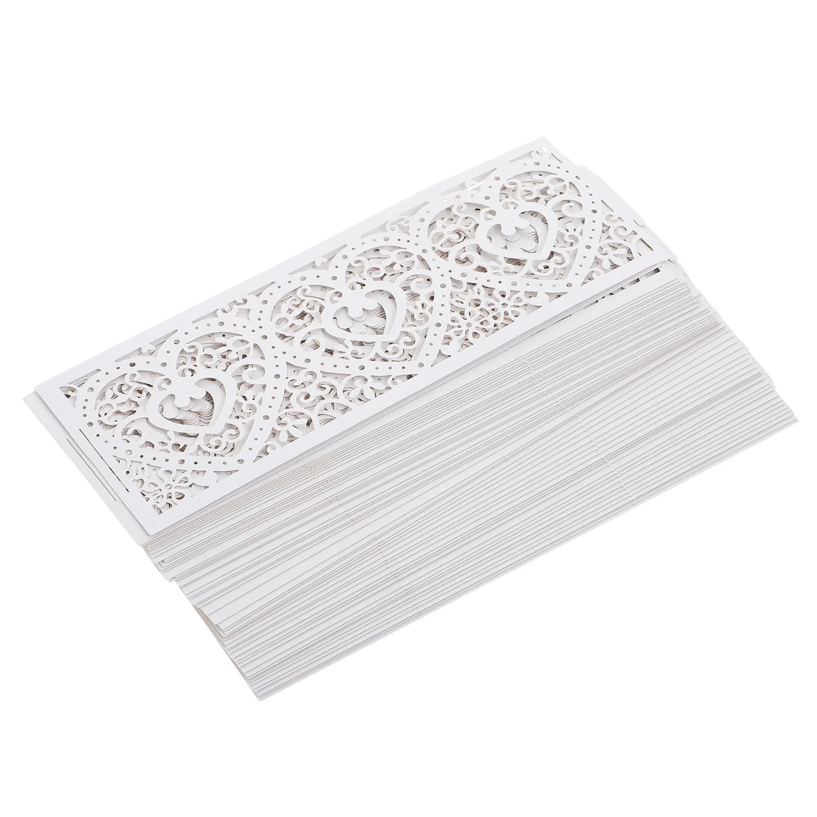 50 szt. Dekoracyjnych, ażurowych osłonek na lampki LED w kształcie serca, idealnych do dekoracji na wesela, urodziny i inne okazje.