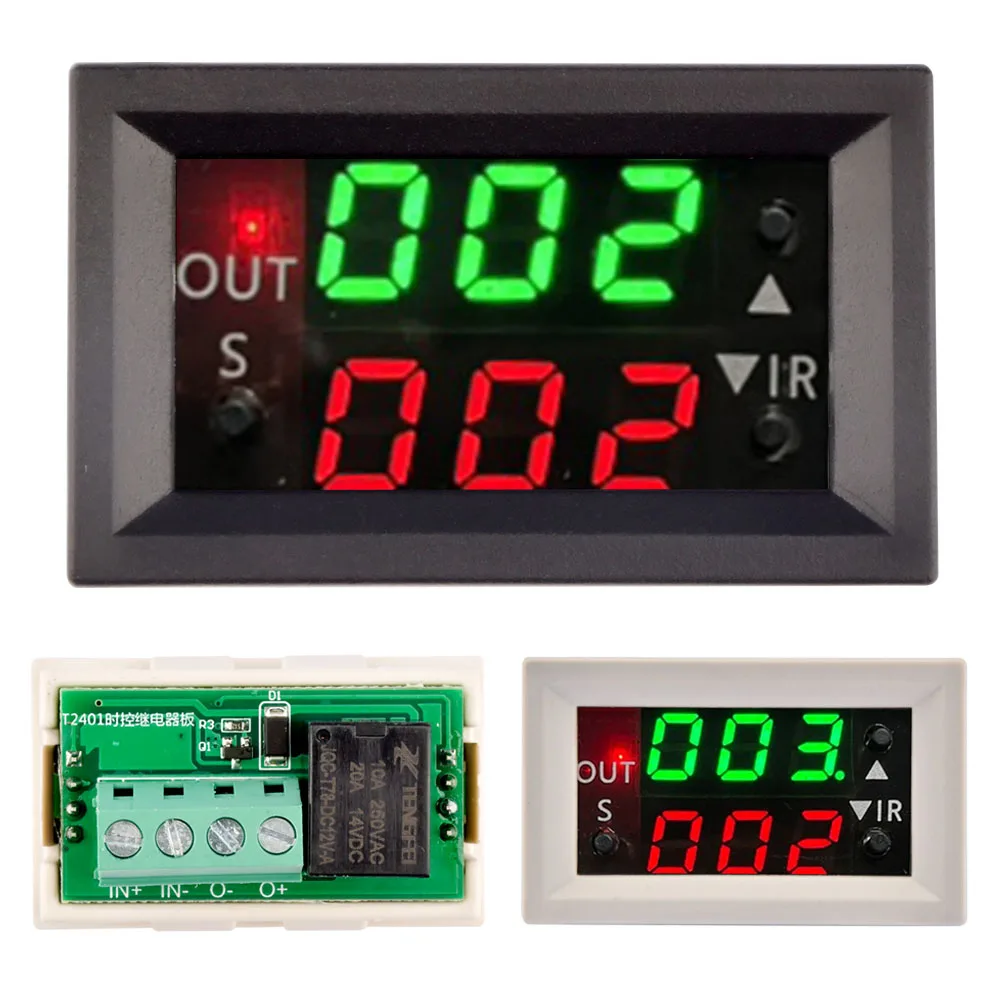 Timer Relay 12V Delay Time Relay 12 volt relay Dual Display Cycle Timer Control Switch Adjustable Timing