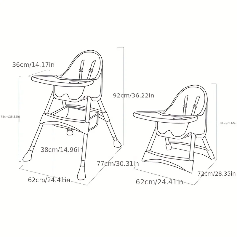 Baby Highchair for Babies Toddlers Convertible High Chair for Baby Kids Learning Table Building Block Table Stool Table Chair