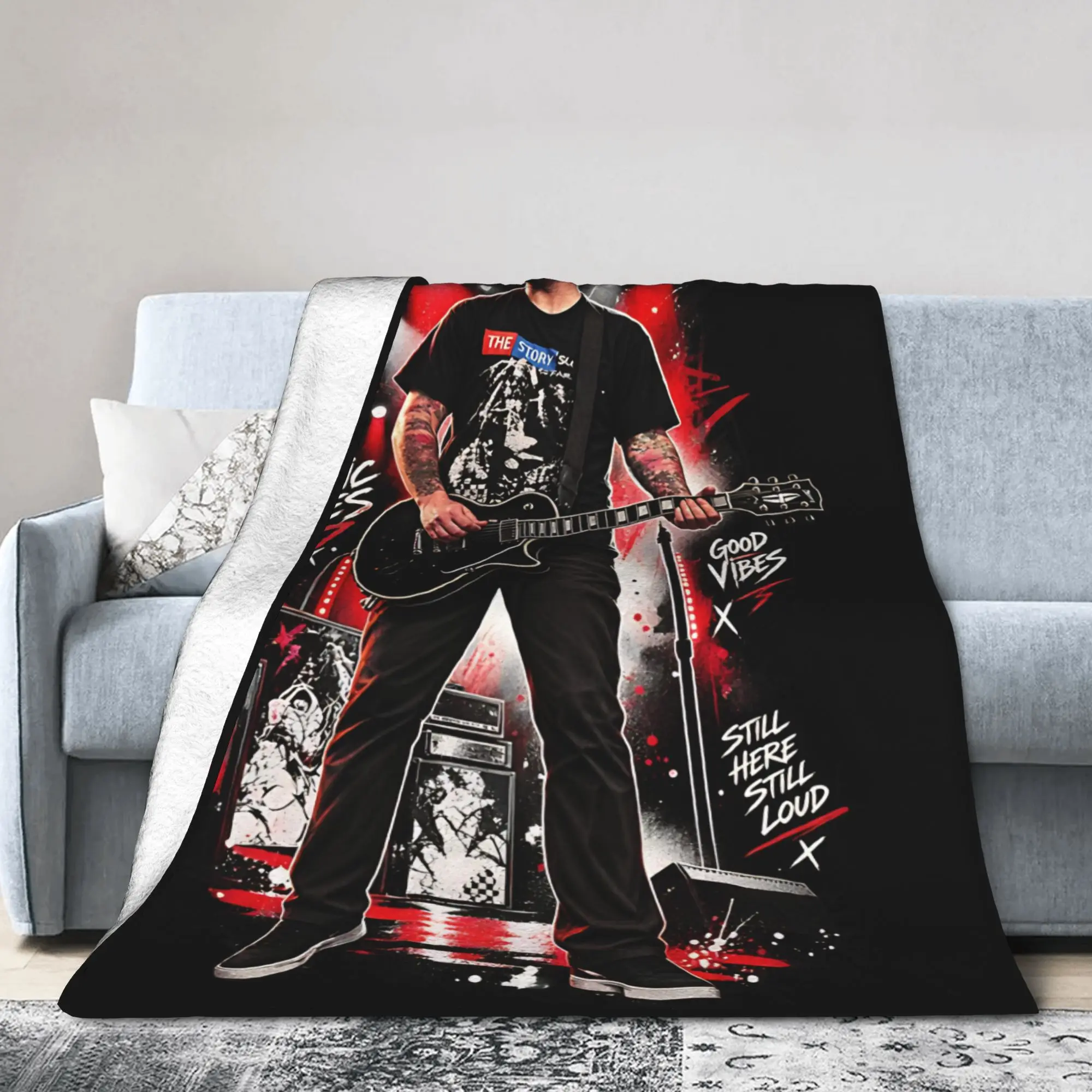 Rip Chad Gilbert Guitarist Blanket Flannel  Super Warm Throw Blankets for Car Sofa Couch Bedroom Quilt