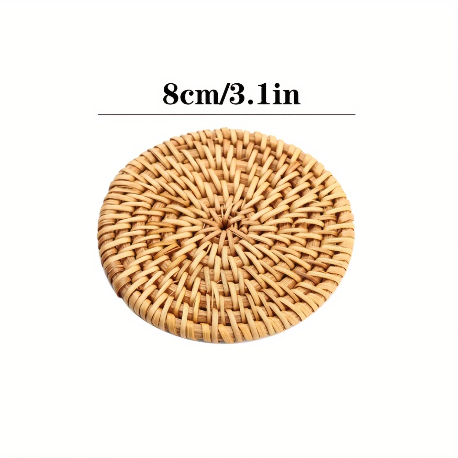 1 قطعة حصيرة كأس مستديرة منسوجة من الروطان - مفرش طاولة مضاد للحرق وغير قابل للانزلاق للفندق/المطعم - أنيق ومتين #6
