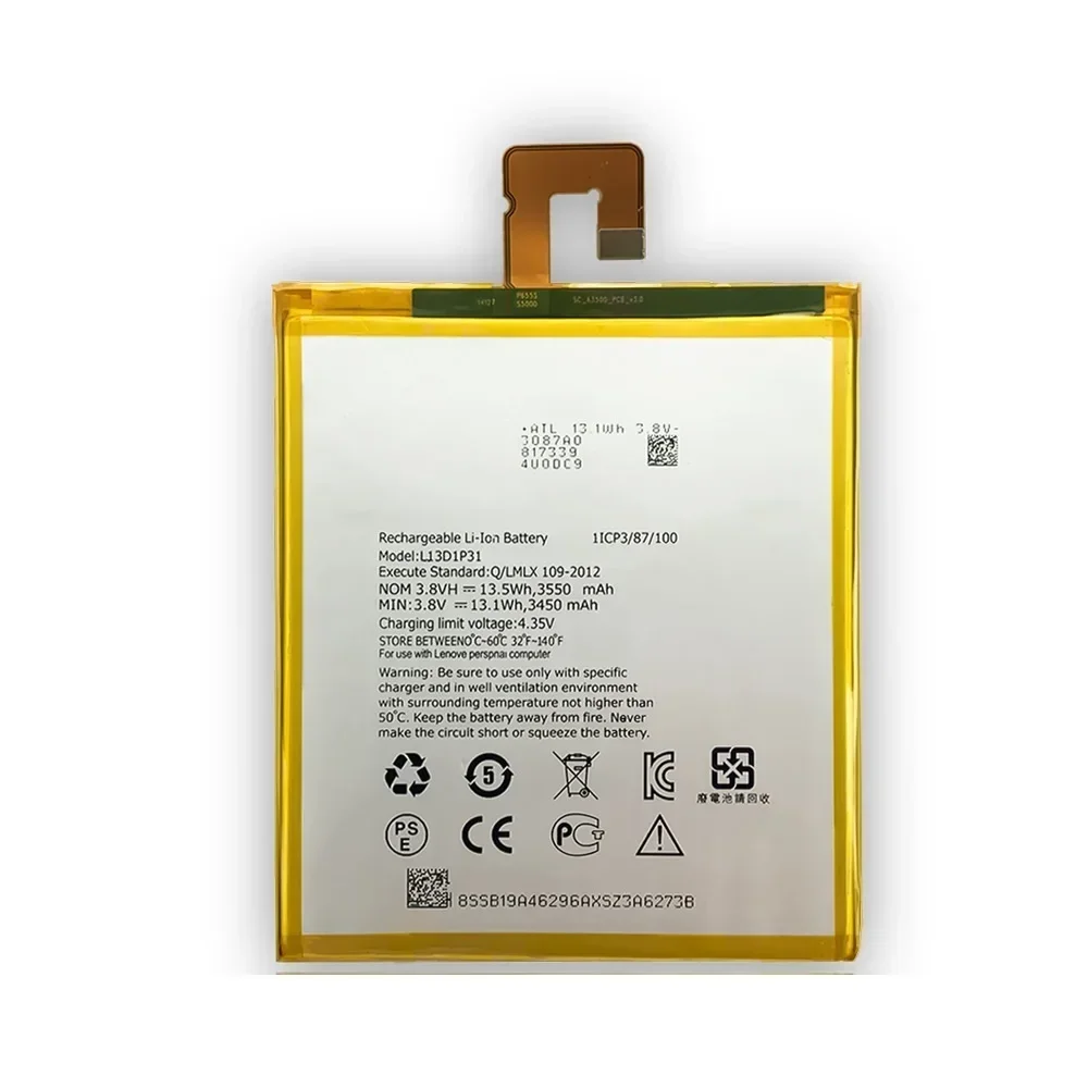 L13D1P31 Battery For Lenovo Pad A3500 S5000 S5000-H Tab3 7 TB3 710i 710F Tab 2 A7 A7-30 A7-10F A7-20F Batteries