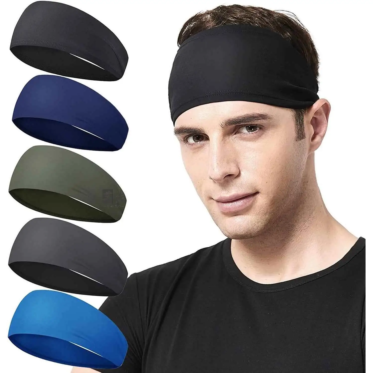Summer Cycling Men's Headscarf Fitness Yoga Absorbent Elastic Bandana Unisex Summer No-brim Round-top Cap Style Travel Hat