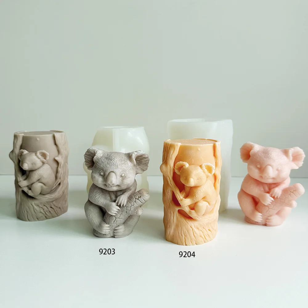 لتقوم بها بنفسك فرع كوالا الإغاثة عمود شمعة قالب من السيليكون تناول كوز الصنوبر السنجاب أسطواني الراتنج الجبس قوالب الديكور #2