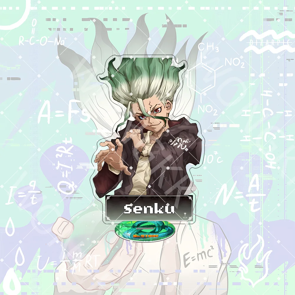 Anime Dr. Stone 10CM Acrylic Stand keychain Anime Stand Ishigami Senku Asagiri Gen Home Bedroom Desk Ornament Collection
