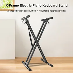 GUITTO Electric Piano Keyboard Stand Hydraulic X-Frame Gas Spring X Keyboard Stand for Electronic Keyboards Digital Pianos