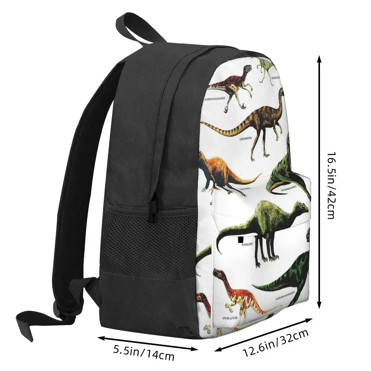 DINOSAUR SPECIES VINTAGE RETRO 80s DINO DINOSAURS Backpacks Boys Girls Bookbag School Bags Rucksack Laptop Rucksack Shoulder Bag