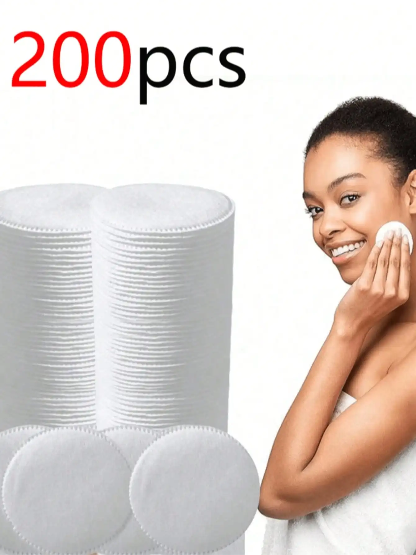 300/200/100pcs Disposable Round Makeup Remover Pads, 6*6cm Thickened Multi-Functional Skincare Cleaning Tool