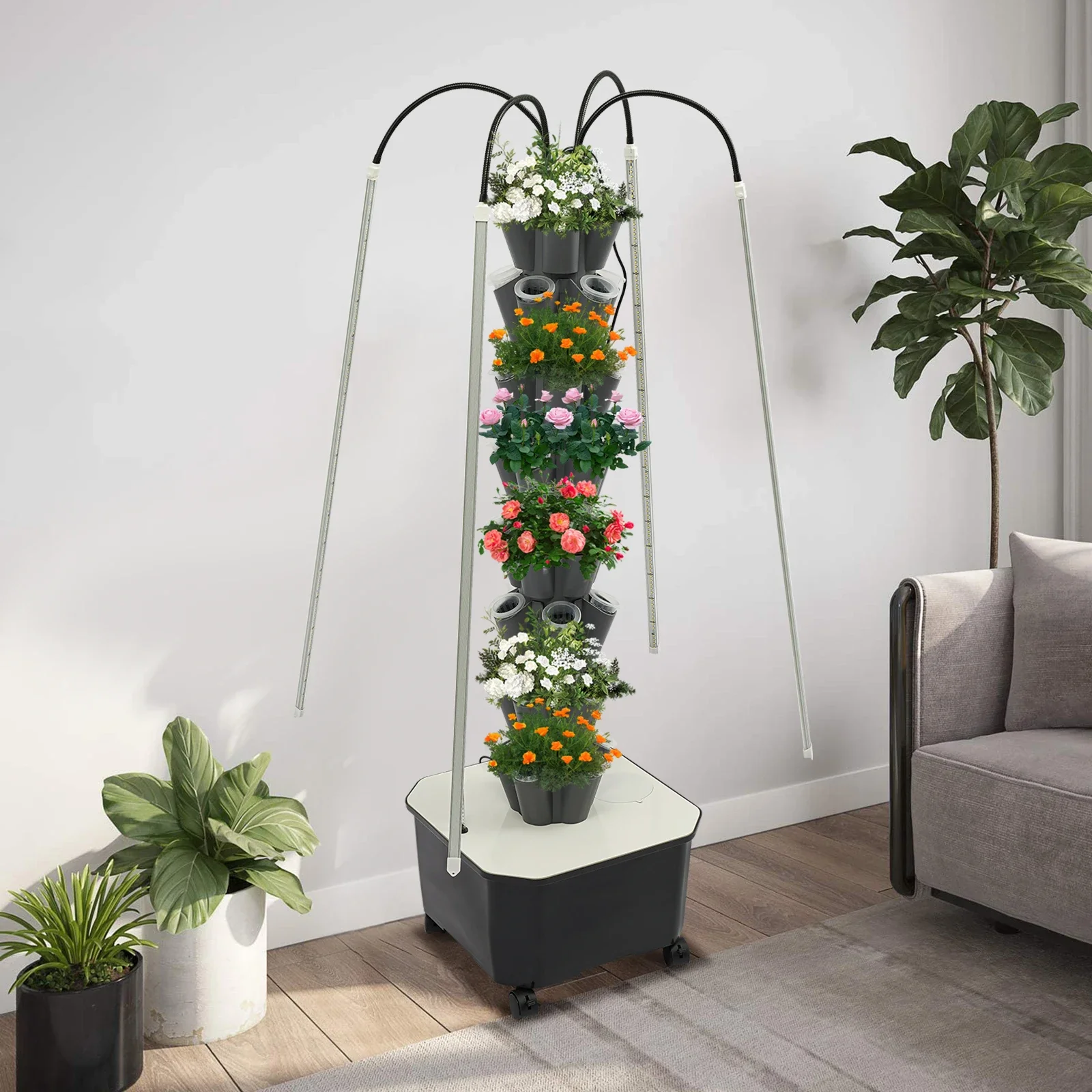 

Growing Tower, 40-Plant Hydroponic Outdoor Indoor Vertical Garden Kit, Hydroponics Growing Tower