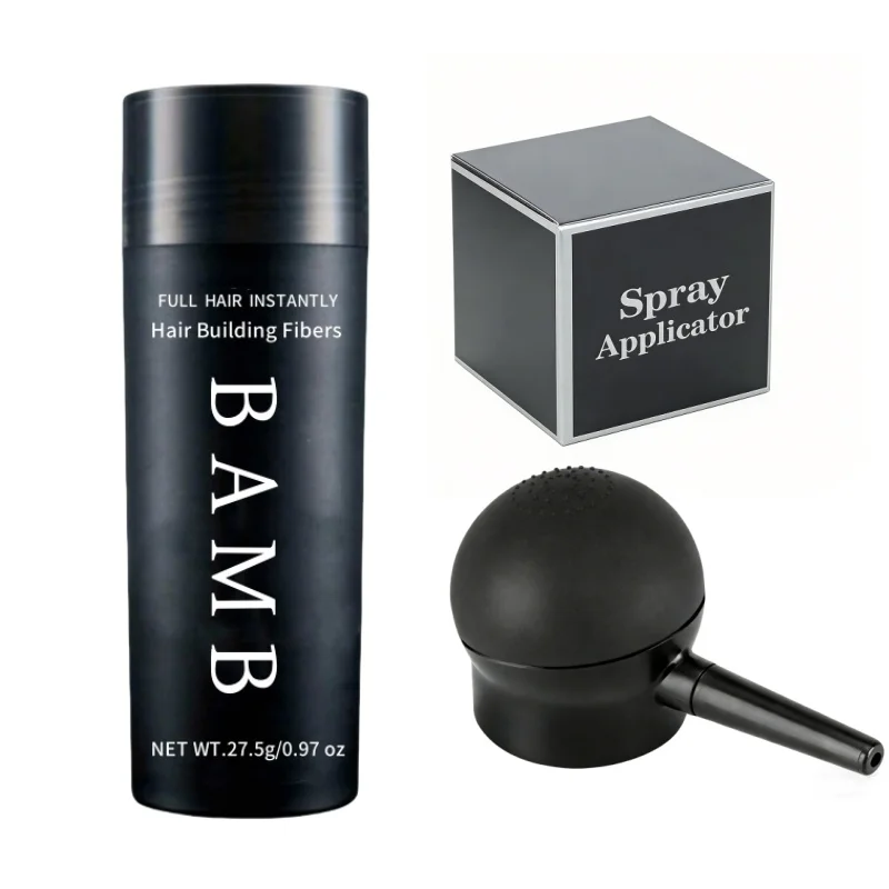 

Hair Building Fiber Set Cover Sparse Hair Or Bald Spots Hair Loss Regrowth Treatment Plant Fiber Hair Fiber Powder Applicator