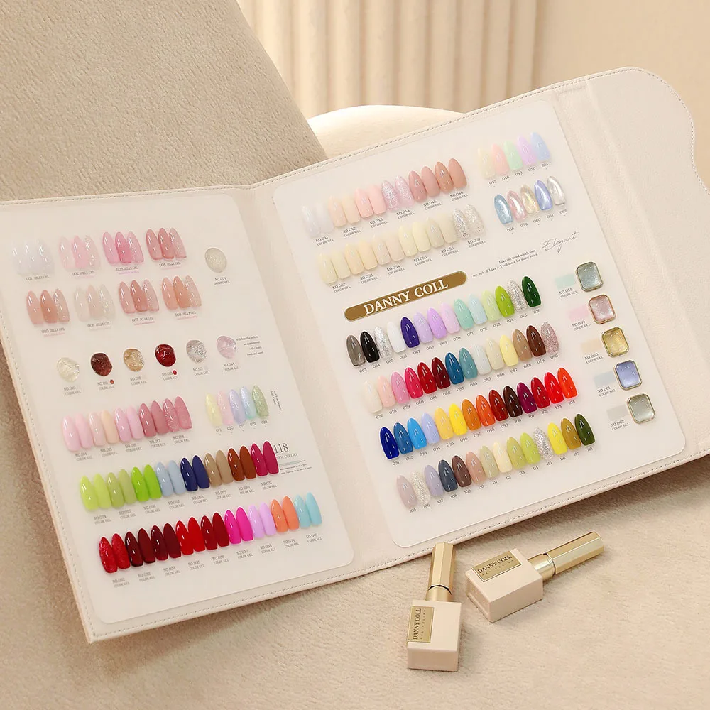 ชุดทาเล็บเจลพร้อมหนังสือสีมาใหม่แช่ปิด UV LED เจลเคลือบเงาเต็มรูปแบบ Super Texture เล็บสวย