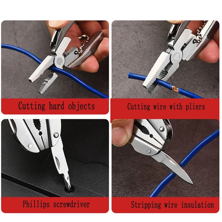 

1pc Multifunctional Mini 7-In-1 Turtle Back Pliers Knife Multi-Purpose Combined Tool for Outdoor Camping,Camping Accessories