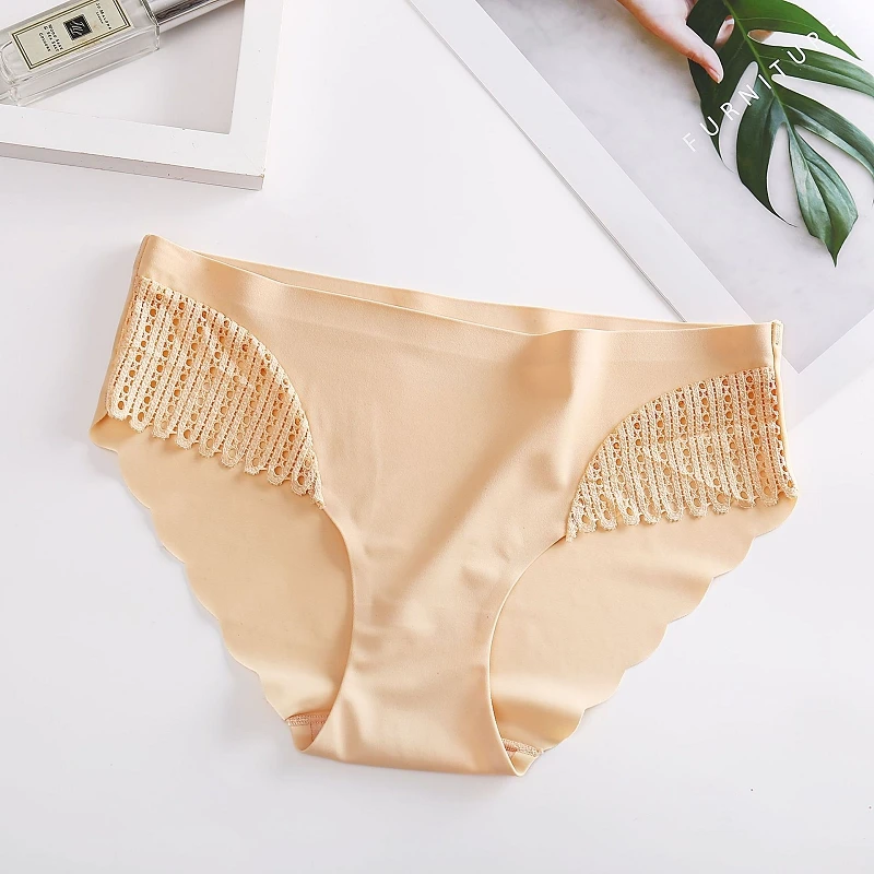 Culotte en soie glacée pour femmes, lingerie sexy, sous-vêtements féminins, sans trace, cool, nouveau