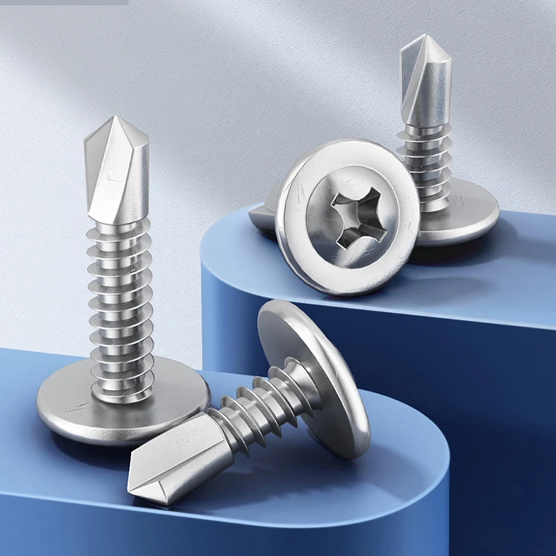 410 Stainless Steel Self-Drilling TEK Screws, Phillips Drive, for Metal Building & Construction Repair 10pcs/lot