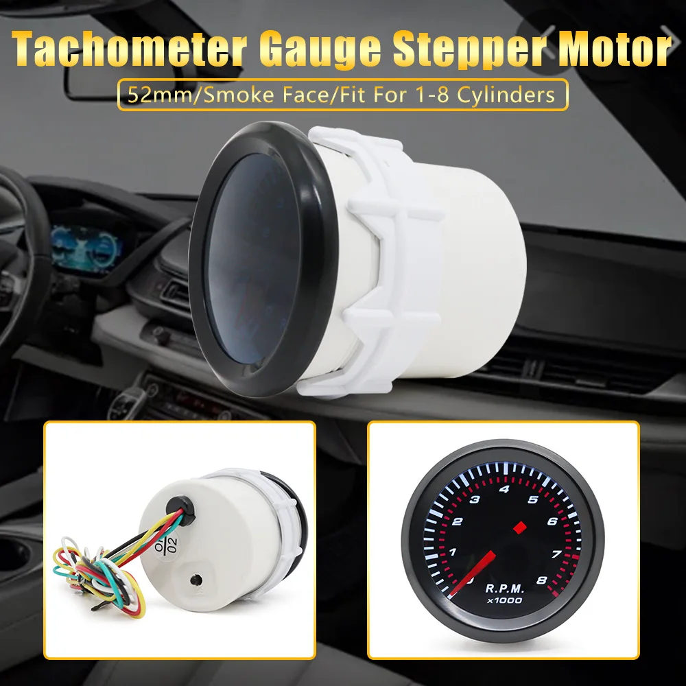

1pcs Electrical Tachometer Gauge 0-6000 RPM For 1-8 Cylinder Diesel Motor Engine 12V Plastic Metal Automobiles Accessories