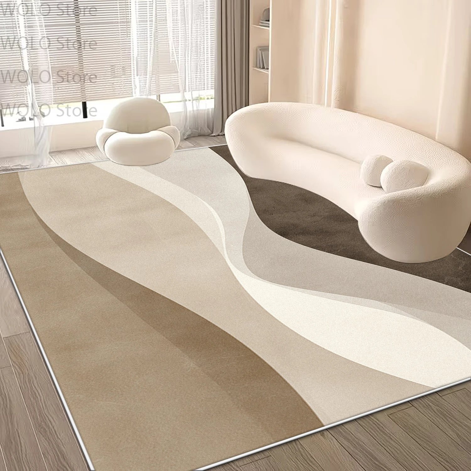 Home Toilet Bathroom Design - سجادة غرفة معيشة بتصميم متموج عصري،