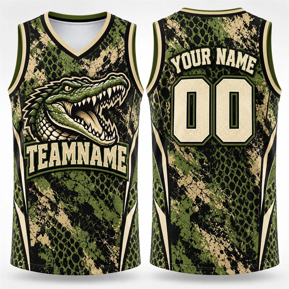 Wolf Basketball Jersey Custom Name and Number for Men 3D Print Fierce Animal Graphic V Neck Sleeveless Vest Streetwear
