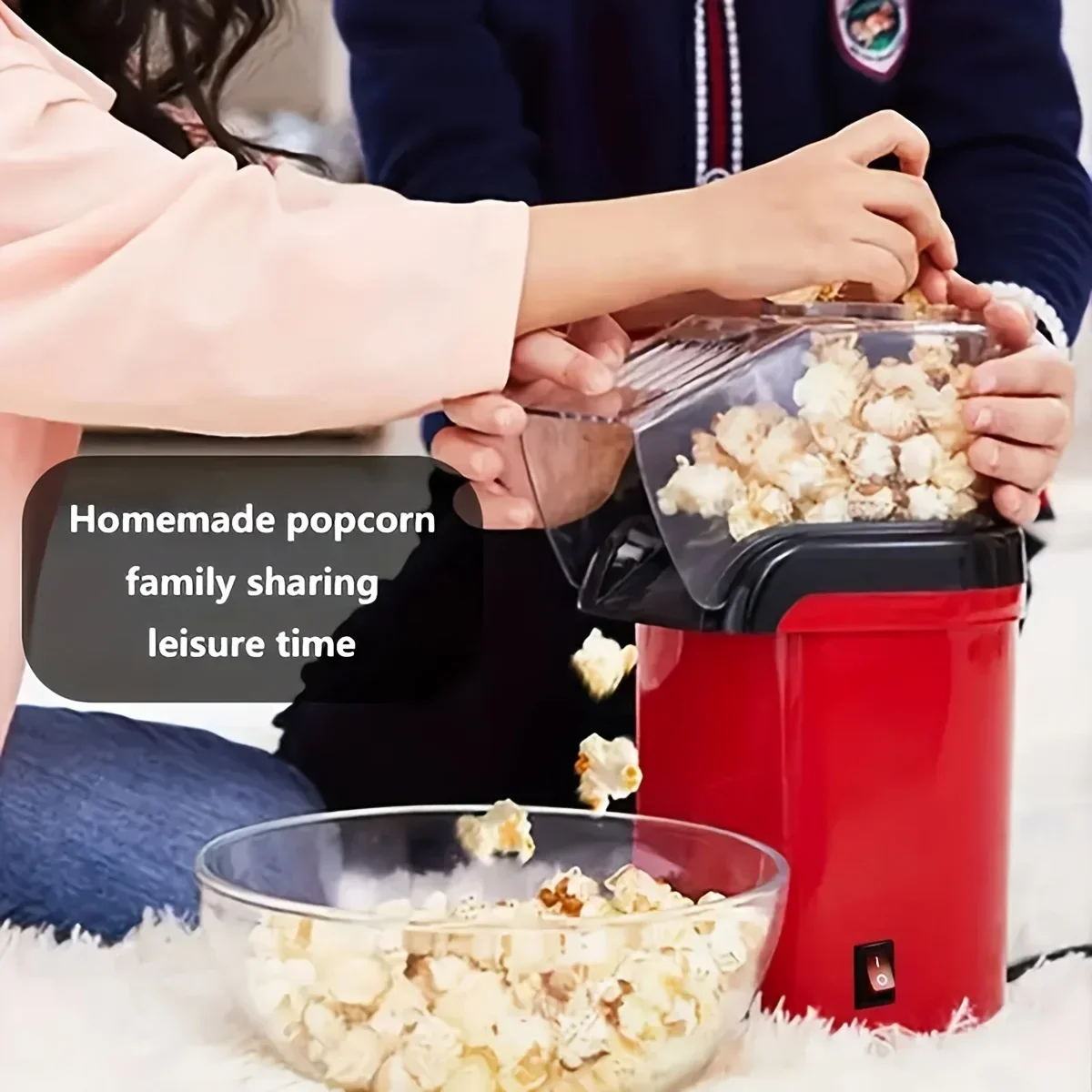 Domowa maszyna do robienia popcornu Mini wygodna 220V w pełni automatyczna maszyna do robienia popcornu 1200W domowe urządzenie kuchenne urządzenie