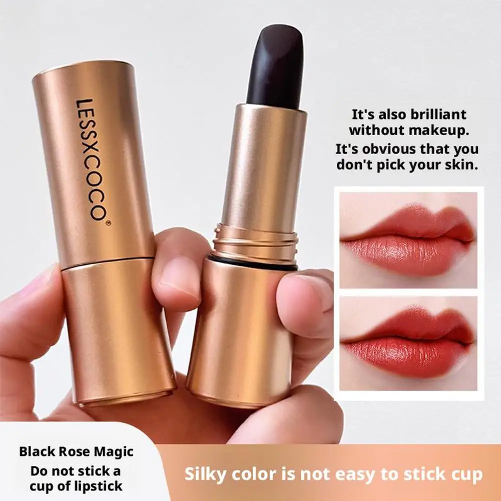 Waterproof Non-stick Cup Round Tube Black Gradually Matte Lipstick Gloss Long-lasting 2025 Sexy Cosmetics Gloss Lip Lip Bla C2A8