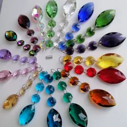 Camal 2PCS 38mm Horse-eye K9 Crystal Drop Prisms Pendant Garland Octagon Bead SunCatcher Lamp Lighting Chandelier Hanging Parts