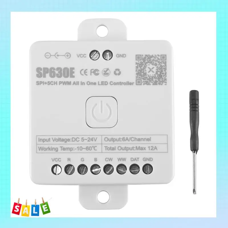 

A56X 1 Piece SP630E Bluetooh LED Controller White Plastic Support PWM Monochrome CCT RGB RGBW RGBCCT Or SPI TTL IC Chip LED Stri
