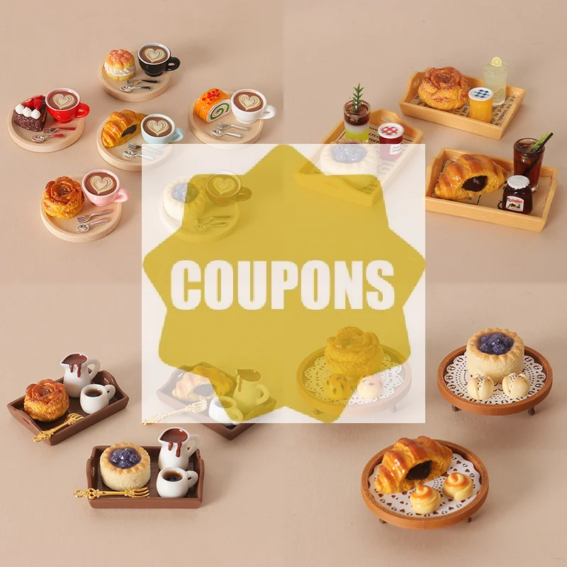 Dollhouse Miniature Coffee & Pastry Set, Realistic Food Tray, Dollhouse Kitchen Accessory For Pretend Play & Scene Layout