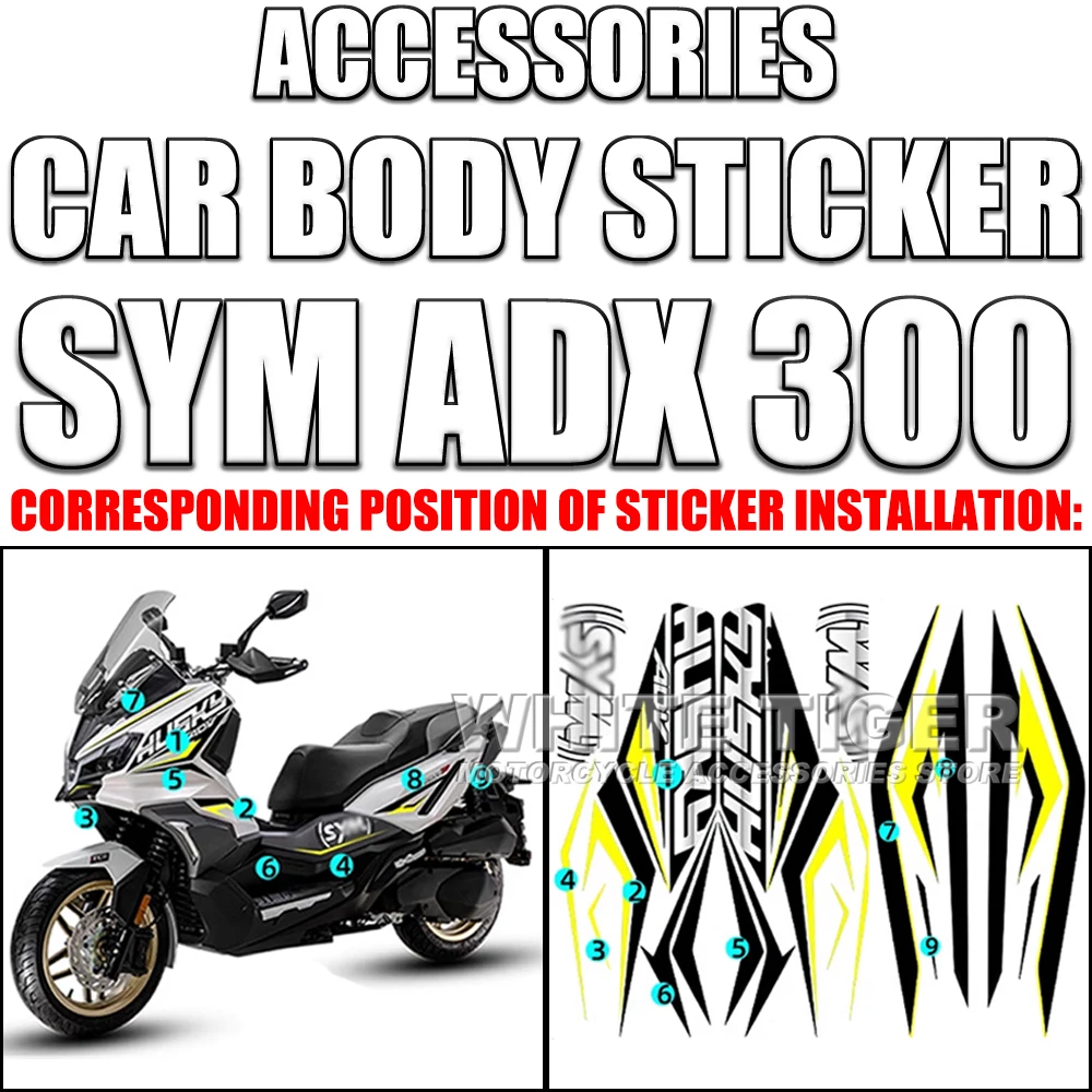 FIt SYM Motorcycle Modified Body Version Flower Sticker Film Wheel Hub Reverse Sticker Rim Sticker For SYM ADX 300 300ADX ADX300