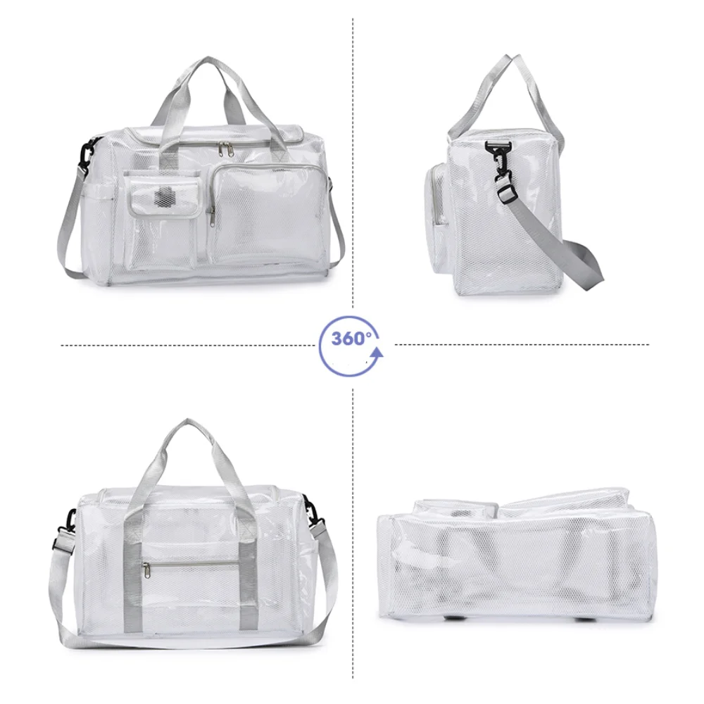 Gym Fitness Tranparent PVC Beach Bag Training Single Shoulder Sports Bag Travel Duffel Luggage Bag Swimming Beach Jelly Handbag view 5