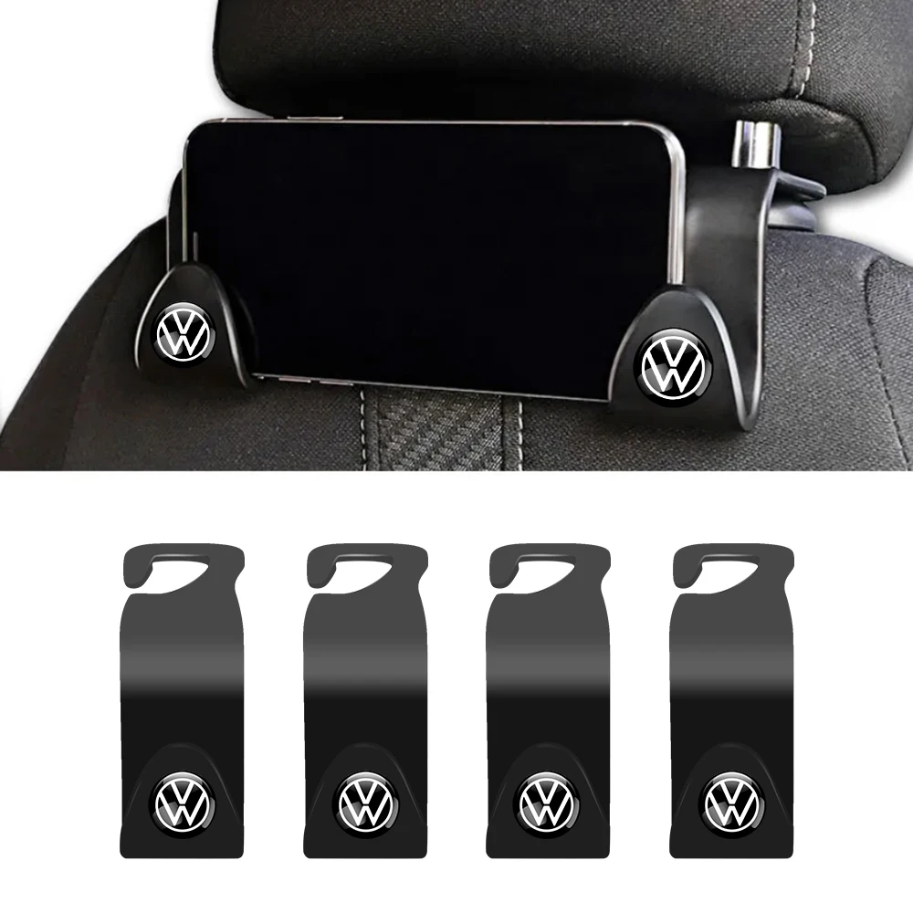 4Pcs Car Styling ABS Back Seat Storage Hook Holder Clips For Volkswagen VW R Line GTI Touran Passat Golf Polo Jetta Tiguan Caddy