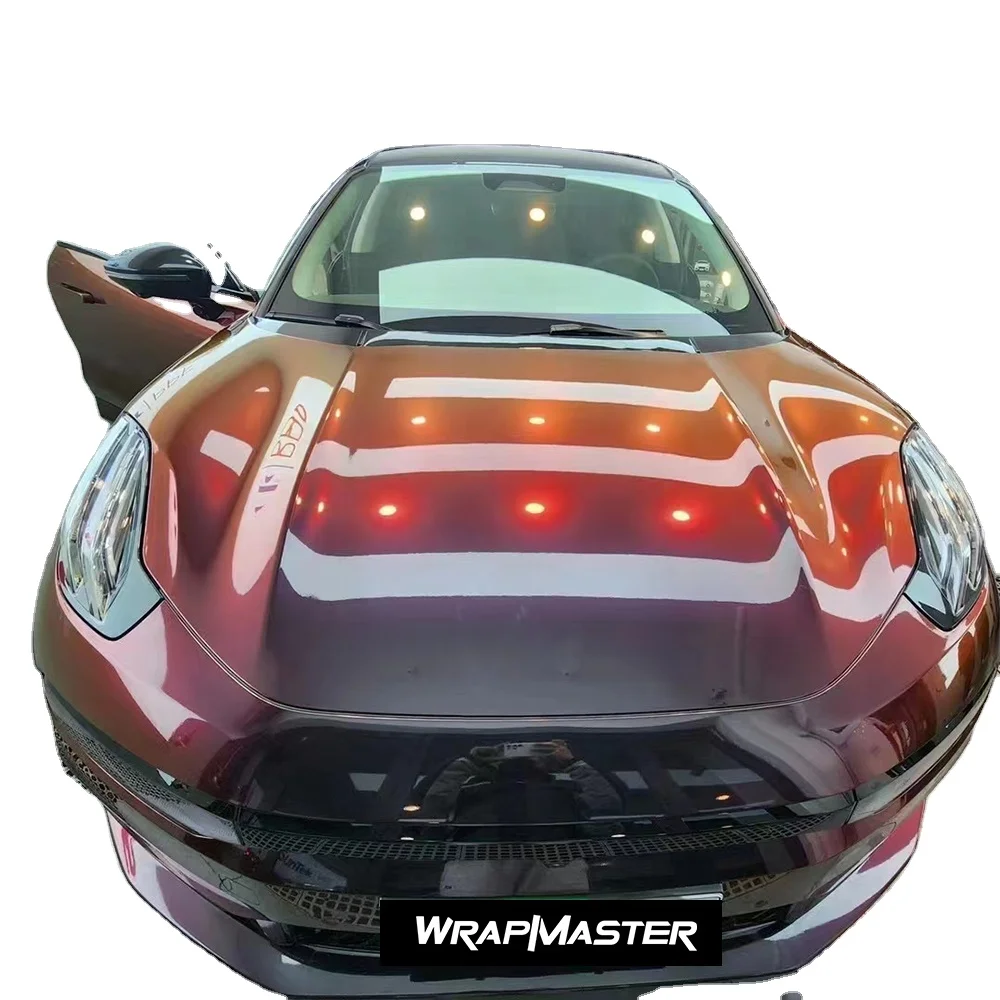 

WRAPMASTER 1,52*18 м ПЭТ супер глянцевая ночная глянцевая флип черная красная автомобильная пленка виниловая наклейка на заказ