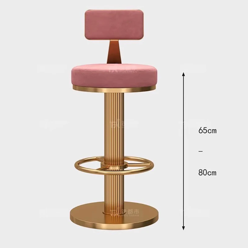 

Luxury Metal Bar Chairs Minimalist Nordic Premium Restaurant Bar Stool Comfortable Cushion Taburetes De Bar Hotel Furniture