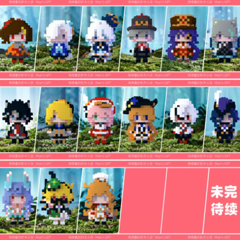 Genshin Impact Fontaine Furina Arlecchino Cosplay Anime Building Block Build Minifigures Model Figurines Desktop Ornament Game