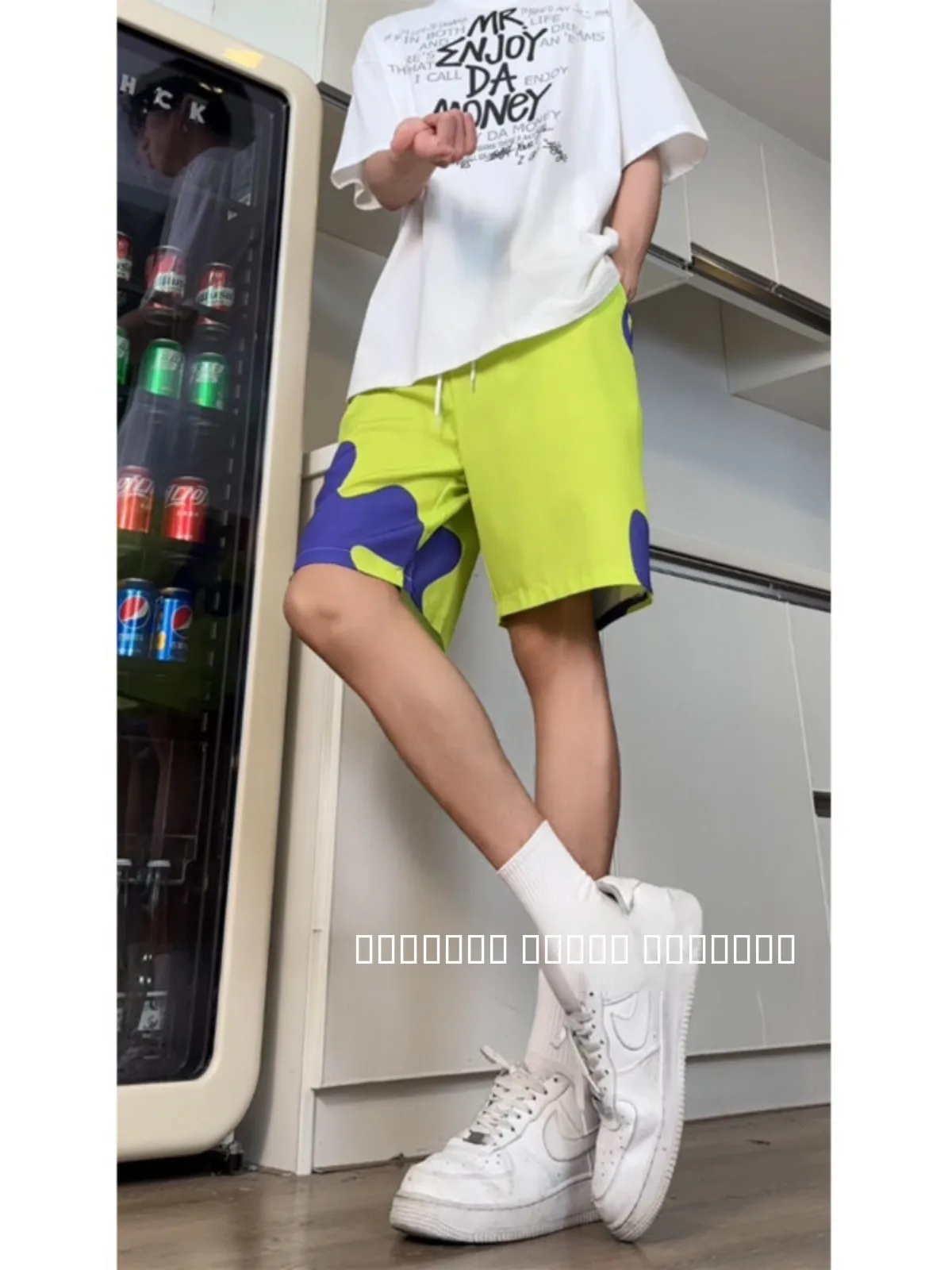 

Pawtuet Summer Ice Silk Qui Dry Beach orts Men's Five-Quarter Home Spwear Couple's Loose Fit Polyester Fiber