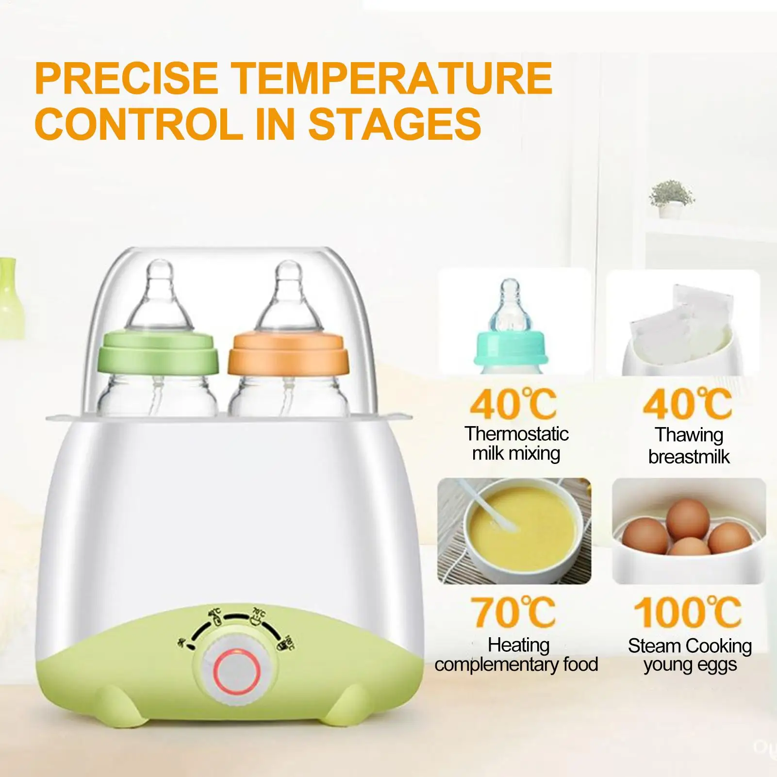 Sterilizzatore multifunzione per scaldabiberon Scaldalatte a riscaldamento rapido con controllo accurato della temperatura Latte materno o formula