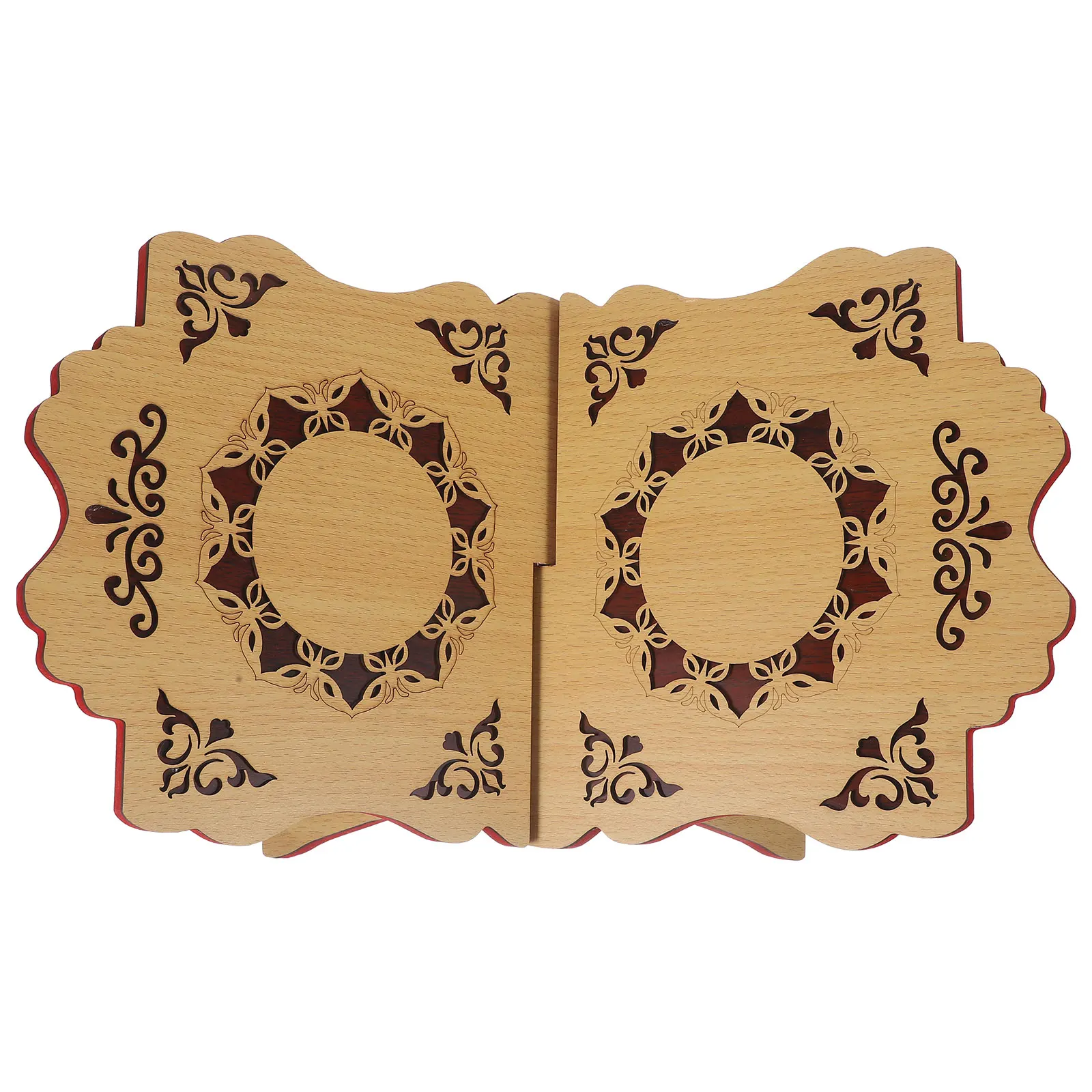 

Red Sandalwood Book Shelf Eid -Fitr Desk Bookshelf Wooden Desktop Reading Rack