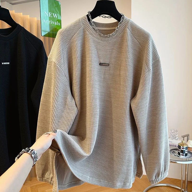 New Spring and Autumn Fashion Lazy Style Design Sense Large Round Neck Loose Versatile Simple Casual Women\'s Long Sleeve Sweater