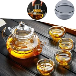 Glass Teapot with Infuser Set Teaware Kitchen Dining Bar Home Tea Kettle Glass Drinkware Samovar Kettle Maker Infusers Jug Tool