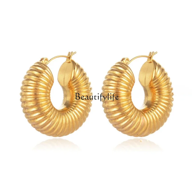 

Geometric circle earrings women's retro European and American style earrings niche design