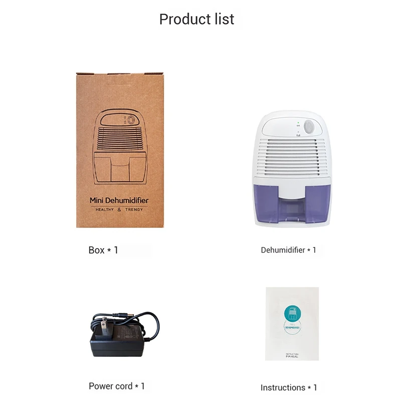 Dehumidifier, household small dehumidifier, bedroom dehumidifier, dryer, moisture absorber, portable and silent