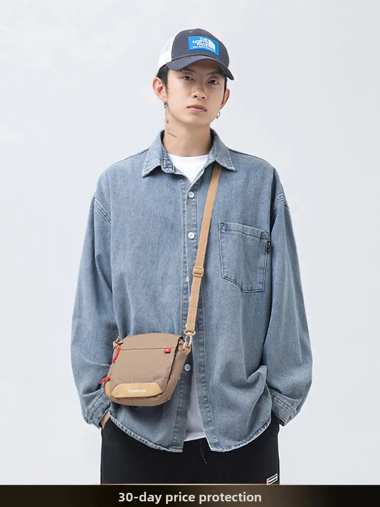 

Мужская джинсовая куртка Waed Denim с длинными рукавами, весна-осень, новая коллекция, винтажный национальный тренд, серия Mountain, свободный крой