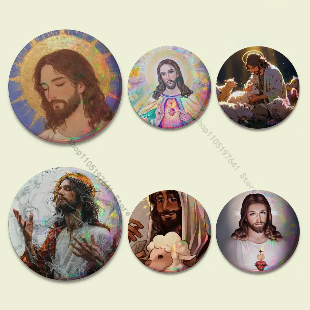

Jesus Badges Button Round Creative Pin Brooch Badge Bag Decor Fans Collect Friends Gifts