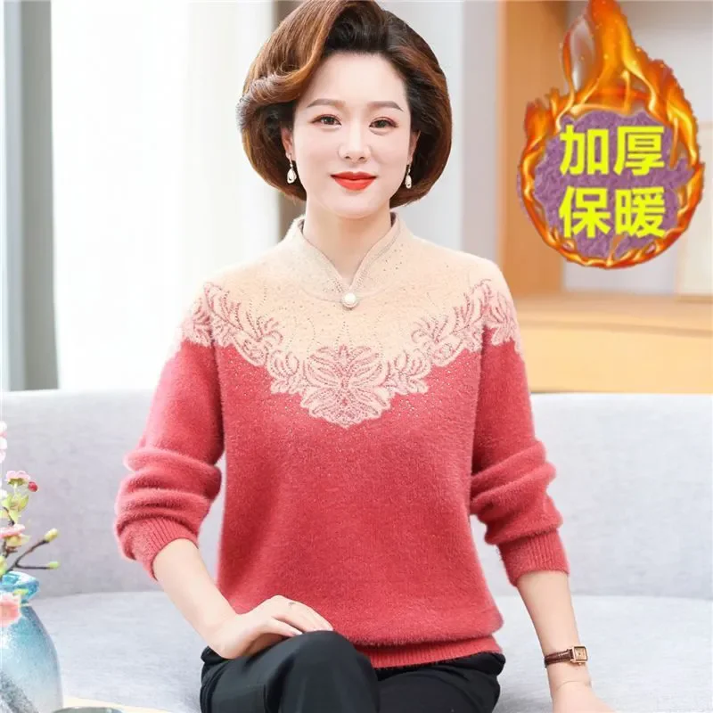 Maglioni da donna a collo mezzo alto Cappotto da donna Pullover di grandi dimensioni Top lavorato a maglia Maglioni lavorati a maglia ispessimento femminile primavera autunno